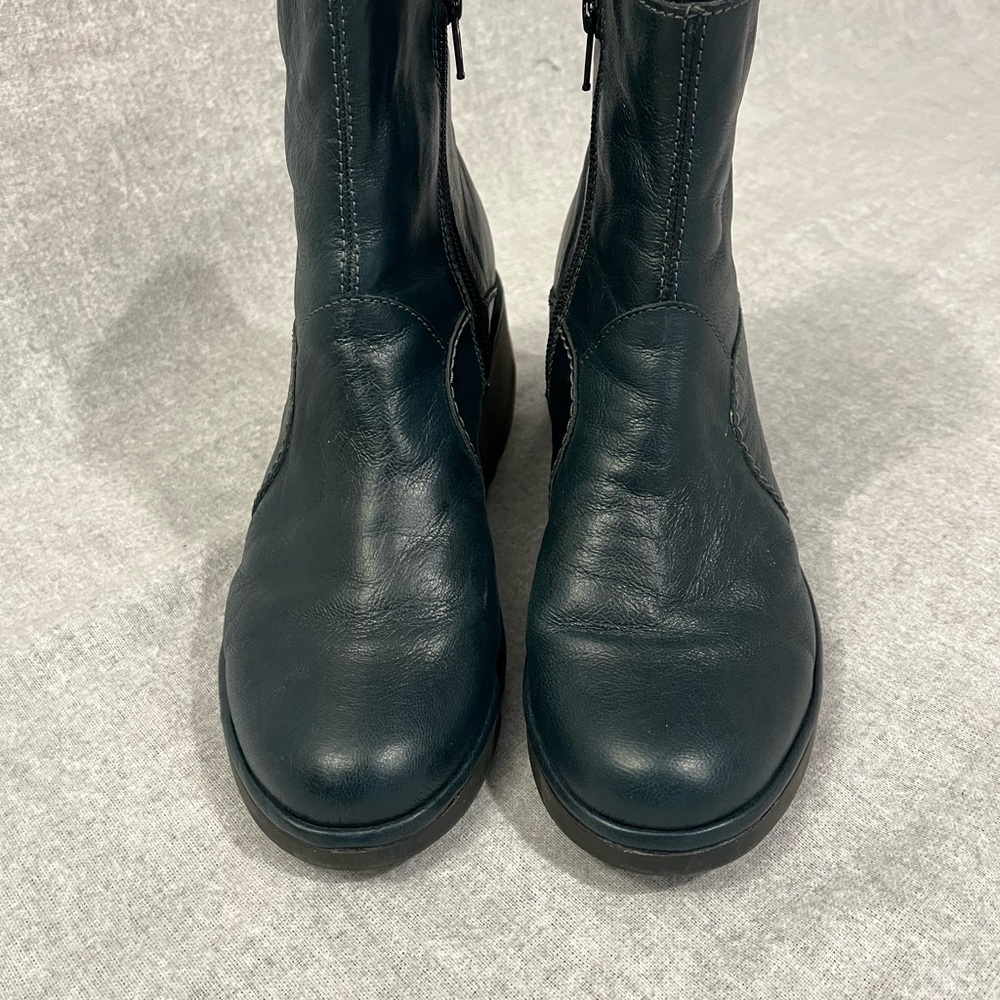 Fly London Women's Ankle Boots Eu Size 37 Us Size 6 Dark Turquoise Leather